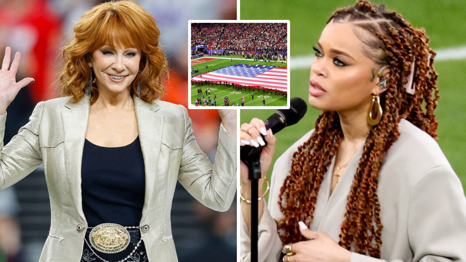 Super Bowl LVIII Fans Cheer Reba McEntire, Boo Andra Day's Black